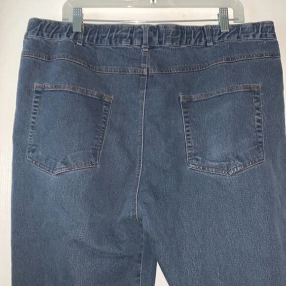 Active Joe Womens Elastic Waist Relaxed Fit Blue Denim Jeans Size 22W - Picture 5 of 9